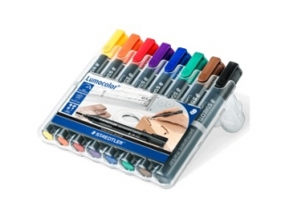 Marker Lumocolor, wodoodporny, okrągły, 8 kol. w etui box, Staedtler