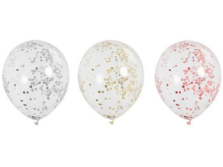 Balony z konfetti BKN-8643 mix zł, sr, czer op.5szt.