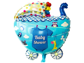 Balony foliowe BF-7682 wózek Baby Shower niebieski PROM