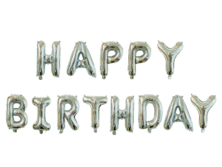 Balony foliowe BF-7637 HAPPY BIRTHDAY srebrne PROM