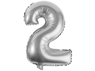 Balony foliowe cyferki BC-34/2/S 34" srebrne, 86 cm
