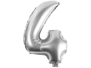 Balony foliowe cyferki BC-34/4/S 34" srebrne, 86 cm