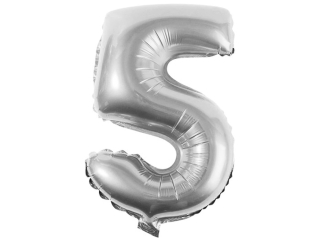 Balony foliowe cyferki BC-34/5/S 34" srebrne, 86 cm