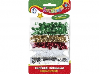 Confetti cekinowe kka na blistrze Creativo - mix 5 wzorw witecznych 1000 sztuk [opakowanie=6szt]