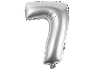 Balony foliowe cyferki BC-34/7/S 34" srebrne, 86 cm