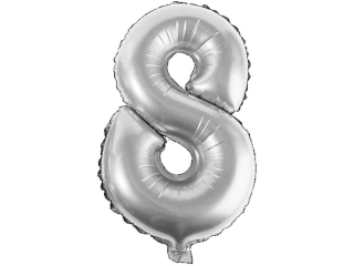 Balony foliowe cyferki BC-34/8/S 34" srebrne, 86 cm