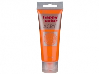 Farba akrylowa 75ml, pomarańczowy fluo, Happy Color