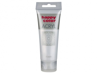 Farba akrylowa 75ml, satynowe srebro, Happy Color