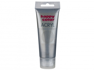 Farba akrylowa 75ml, czarne srebro, Happy Color