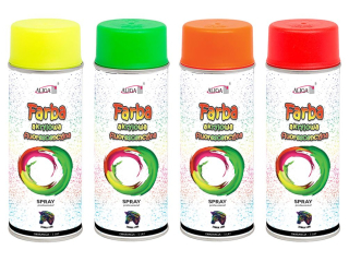 Farba w sprayu FSF-0157-MIX akryl.fluorescencyjna, mix kolorw 400ml PROM