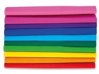 Bibuła marszczona 50 x200cm - TĘCZA - MIX 10 kolorów, 10 rolek, Happy Color