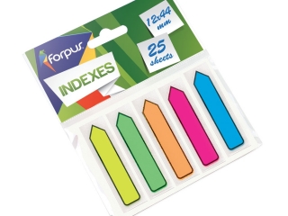 Zakadki indeks NEON plastik 12x44 mm STRZAKA 5x25 kart. FO42038 [opakowanie=40szt]