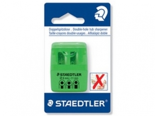 Temperówka z pojemnikiem, podwójna, zielony neon, Staedtler