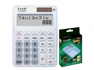 Kalkulator dwuliniowy TOOR TR-1223DB-W 10-pozycyjny biały (sz)(p)