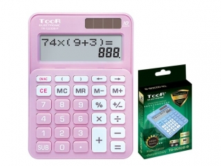 Kalkulator dwuliniowy TOOR TR-1223DB-P 10-pozycyjny różowy (sz)(p)