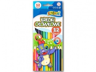 PENMATE KOLORI KREDKI OŁÓWKOWE TRÓJKĄTNE DINO 12 KOLORÓW