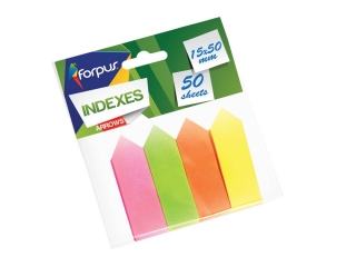 Zakadki indeks NEON papier 15x50 mm STRZAKA 4x50 kart. FO42036 [opakowanie=24szt]
