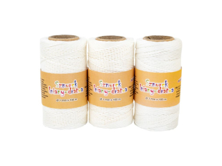 Sznurek lniany SZD-2296 dratwa 1mm x 100m, zgrzewka zawiera 3szt.
