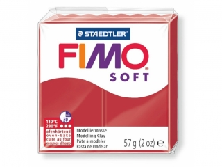 Kostka FIMO soft 57g, czerwień świąteczna - edycja limitowana, masa termoutwardzalna, Staedtler