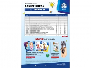 Pakiet promocyjny ASTRA P3 Kredki o wartości 1549, 06 zł + gratis do wyboru