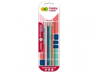 Owek kwadratowy Trendy, HB, 4 szt. na blistrze Happy Color [opakowanie=10szt]