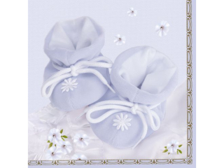 Serwetki POL-MAK CHRZEST Maki Lunch 33cm 20szt. Little Blue Shoes SLCH000402 [opakowanie=12szt]
