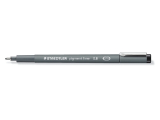 Pisak z atramentem pigmentowym, 0, 8 mm, czarny, Staedtler [opakowanie=10szt]