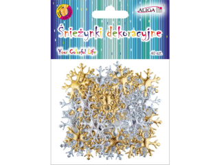 nieynki dekoracyjne GW-8312 zote i srebrne, rozm. 3, 5cm, op. 40szt.