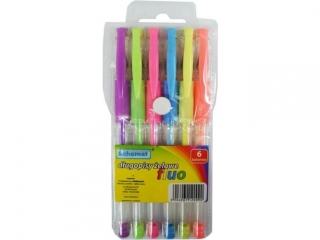 Długopisy żelowe fluo 6 kol. 0090