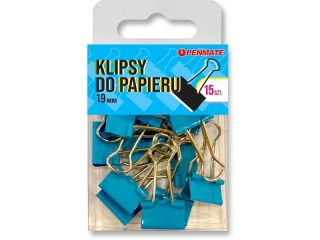 PENMATE KLIPSY DO PAPIERU 19 MM KOLOR JASNONIEBIESKIE
