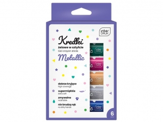 Kredki żelowe w sztyfcie 6x10g METAL