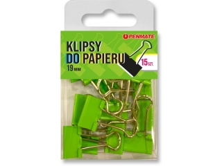 PENMATE KLIPSY DO PAPIERU 19 MM KOLOR ŻÓŁTOZIELONE