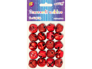 Dzwoneczki DZW-1650 ozdobne czerwone 1, 5 cm.op. 20 szt.