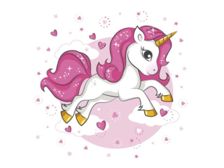 Serwetki POL-MAK Daisy Lunch 33cm 20szt. Pink Heart Unicorn SDOG030501 [opakowanie=24szt]