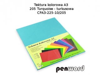 BRYSTOL/TEKTURA KOL. A3 205 TURQUOISE/TURKUSOWA a10 CPA3-225-10 (SZPSH)