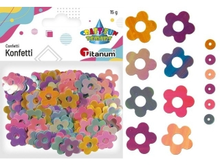 Konfetti Kwiaty 19mm mix kolorów pastelowych 15g TITWLK