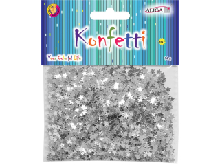 Konfetti MT-4195 srebrne gwiazdki op.14g