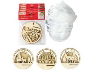 Zestaw kul akrylowych z drewnoksztatami AZD-12 op.5szt , r.12cm PROM