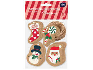 Zawieszki na prez.kraft kszta�.CHRISTMAS [opakowanie=5szt]