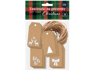 Zawieszki na prez.kraft z wyci�.CHRISTMA [opakowanie=5szt]
