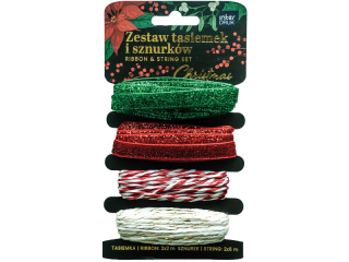 Zestaw tasiemek i sznurków CHRISTMAS