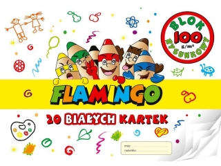 Blok Rys.biay A4/20 Flamingo [opakowanie=20szt]
