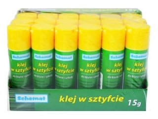 KLEJ W SZTYFCIE 15 G (ZIELONY LUB EXTRA KLEJ) [opakowanie=24szt]