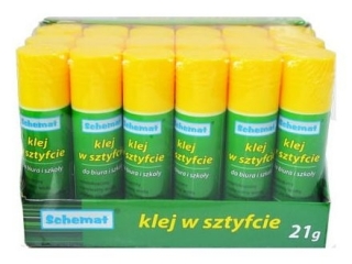 KLEJ W SZTYFCIE 21 G (ZIELONY LUB EXTRA KLEJ)[opakowanie=24szt]