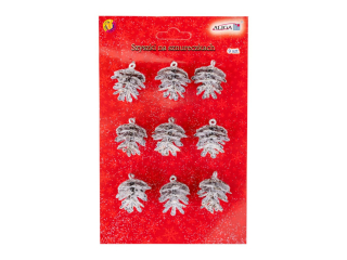 Szyszki mini SZYSZ-100 przypruszone niegiem, na sznureczku, rozm.2cm x 2, 5cm, op.9szt. PROM