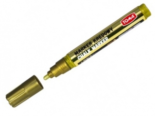 Markery kredowe, kocwka okrga 4, 5mm, 8g tuszu zoty Pudeko [opakowanie=10szt]