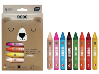 Kredki wiecowe jumbo 8kol. BEBE Friends