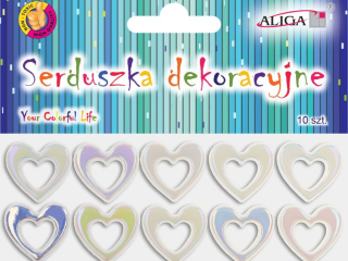 Serca dekoracyjne SE-0291 biae, plastikowe, rozm. 3cm, op. 10szt.