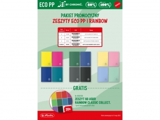 Pakiet HR promocyjny Zeszyty ECO PP i Rainbow o wartoci 480 z  + gratis 20szt zeszyt 60 A5 KR