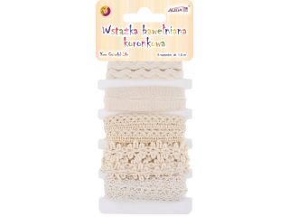 Wstki WK-0925 baweniane, koronkowe, z. 1, 5m, 5 wzorw
